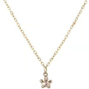 Laurie Fleming Rose Cut Diamond Moondew Necklace 14k Rose Gold